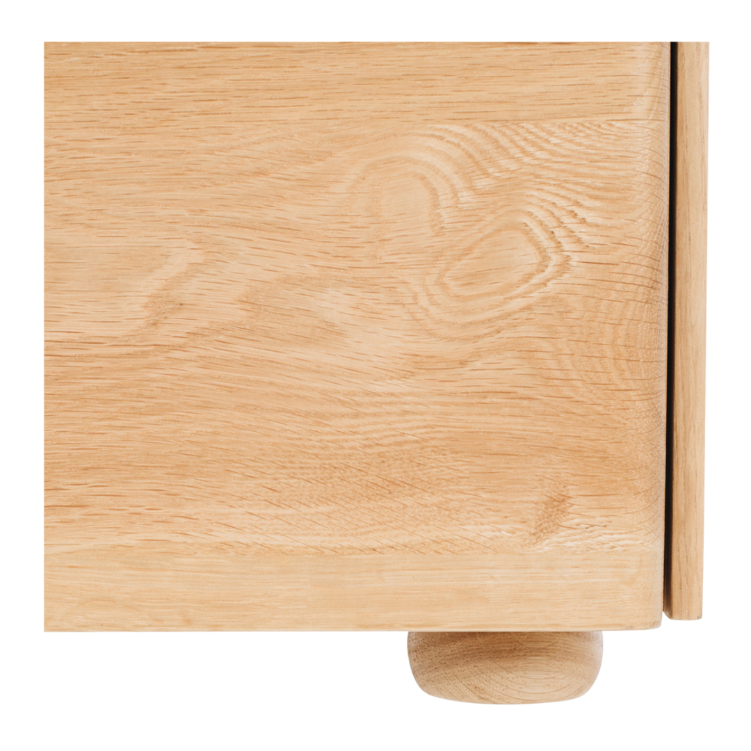 Cube Natural Oak Side Table 2drawer (Marble Top) image 3